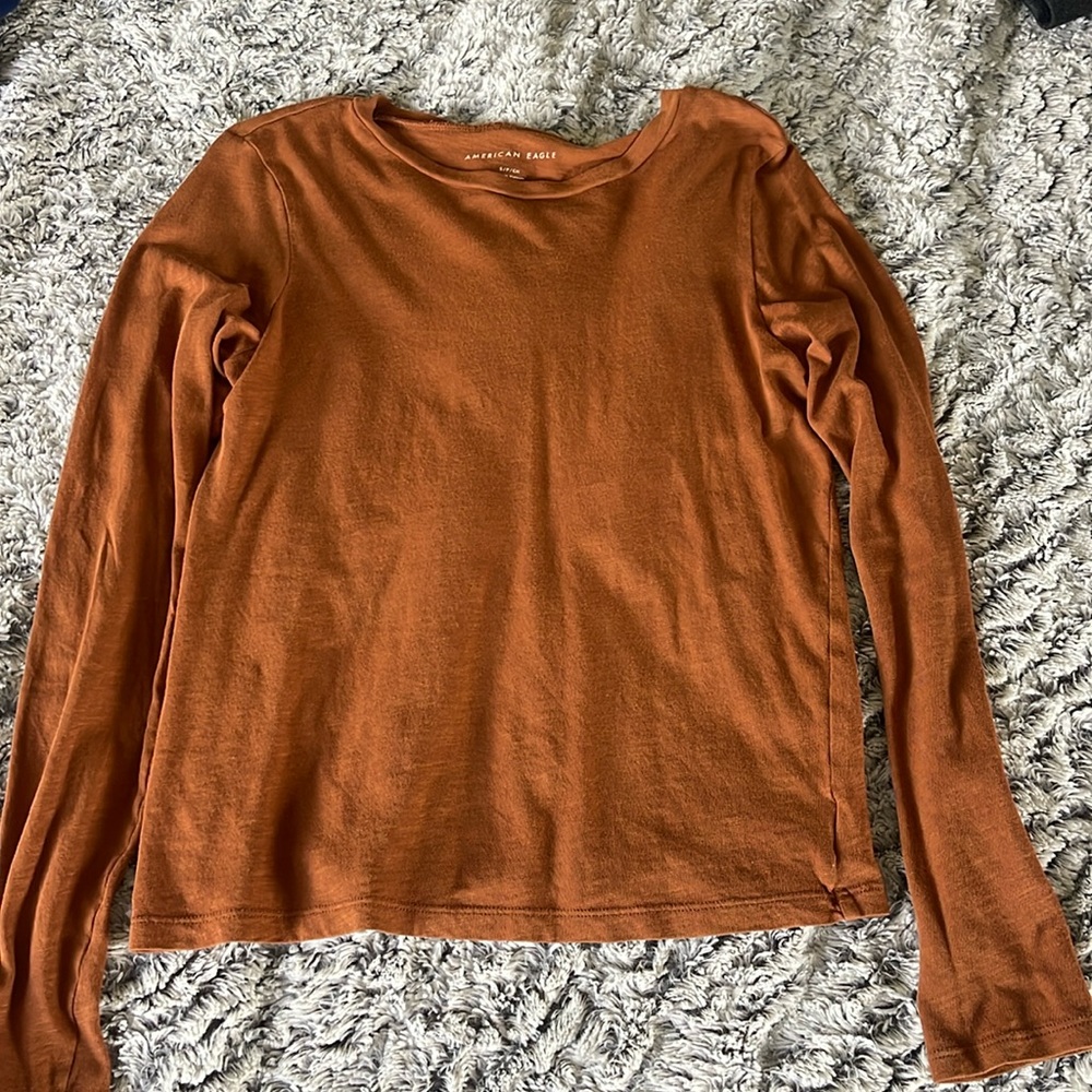 American Eagle Rusty Orange Long Sleeve shirt size small